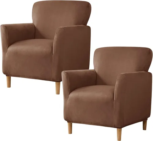 Vista 57 de HAOYONG - Funda elástica de terciopelo para silla de banquete, fundas para sillas de 1 pieza, fundas para sillones de sofá, funda suave para sillón