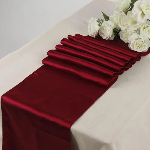Vista 4 de Elina Home Elina's - Paquete de 10 caminos de mesa de satén de 12 x 108 pulgadas, decoración para banquetes de boda, (azul marino)
