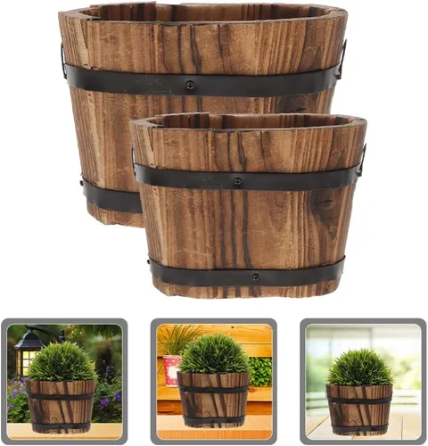 Vista 5 de Macetas para plantas de decoración retro para interiores, macetas rústicas, balcón, jardín, maceta rústica, maceta de bonsái, maceta suculentas