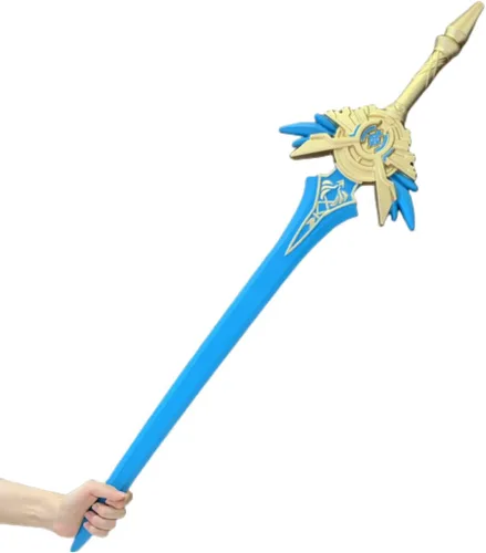Vista 3 de damdos Espadas de cosplay de 40 pulgadas para Halloween, lápida de lobo, espada de hoja de cielo, espada Qing, regalo de cumpleaños (hoja de cielo)