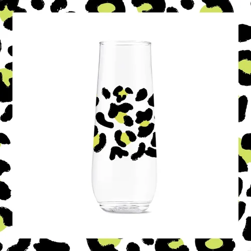 Vista 7 de TOSSWARE POP - Juego de 6 copas de champán con estampado de flauta de 9 onzas, de alta calidad, reciclables, irrompibles y de plástico transparente