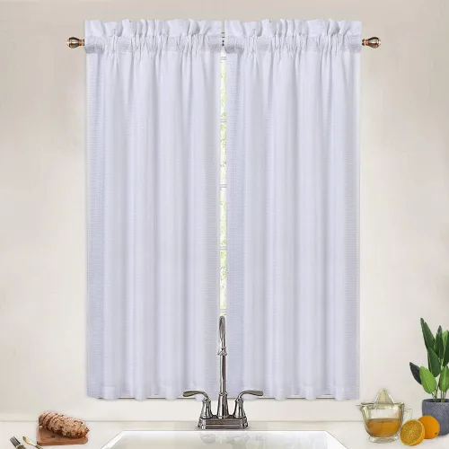 Vista 18 de CAROMIO - Cortina para cocina, cortina texturizada, cortinas para ventana de baño, varios tamaños