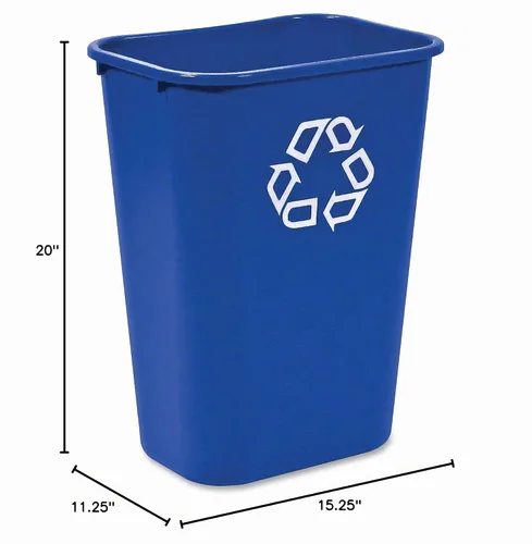 Vista 5 de Rubbermaid Commercial Products - Basurero de escritorio de resina plástica Azul