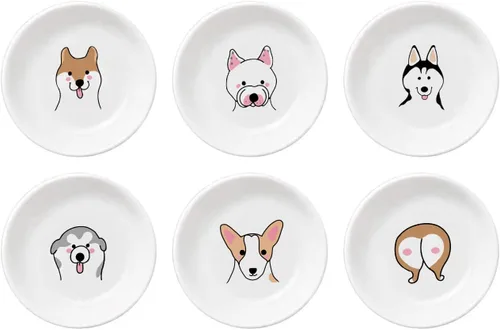Vista 12 de Divertidos platos de cerámica con diseño de vaca y pájaro de caricatura, platos de condimentos, cuencos de sushi y soja, platos de aperitivo, platos
