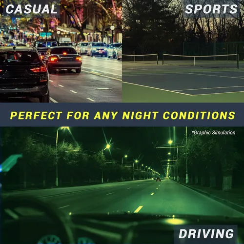 Vista 9 de Eagle Eyes NIGHT-LITE - Gafas de conducción nocturna con revestimiento antirreflectante