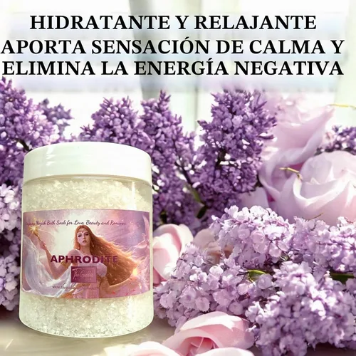 Vista 7 de Sales de baño Afrodita – 12 onzas de sal del mar muerto para el amor, cuidado personal, limpieza espiritual y uso ritual color fantasía (Aphrodite)