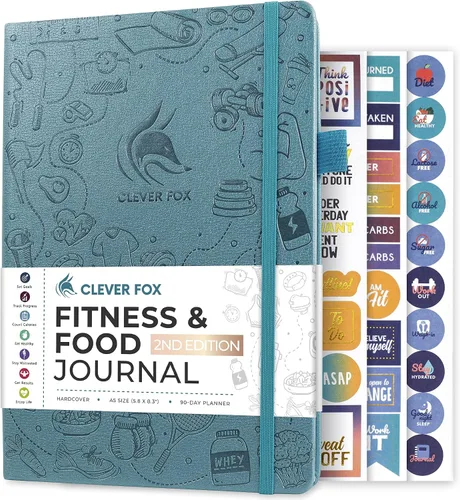 Vista 7 de Clever Fox Diario de fitness & Food – Planificador de nutrición y entrenamiento para mujeres y hombres – Libro de registro de ejercicio de dieta