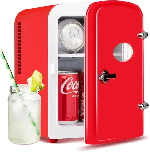 Vista 10 de HealSmart Mini refrigerador portátil, refrigeradores compactos enfriadores y calentadores de 4 litros 6 latas, con ventana de observación, 100%
