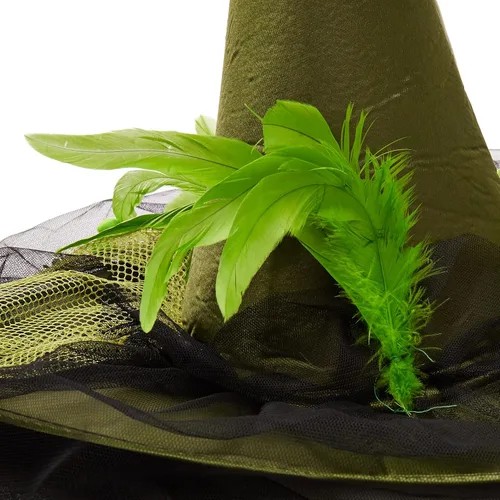 Vista 2 de Rubie's Costume Co - Gorro de bruja con plumas para mujer