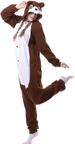 Vista 4 de Pijama unisex para adultos para disfraz de ardilla disfraz de Halloween