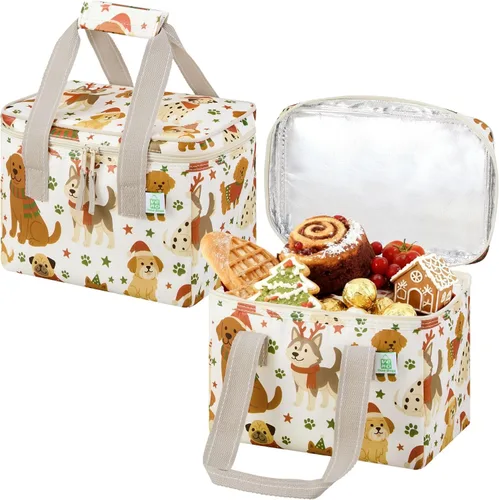 Vista 24 de VENO Paquete de 2 bolsas enfriadoras aisladas para entrega de alimentos, bolsas de compras plegables y reutilizables con cremallera, plegables