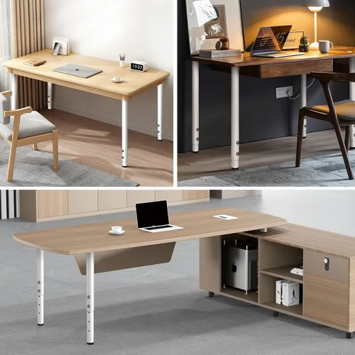 Vista 7 de Patas de mesa ajustables, patas de escritorio de metal de altura ajustable, patas ajustables para mesa, computadora, escritorio, mesa de comedor