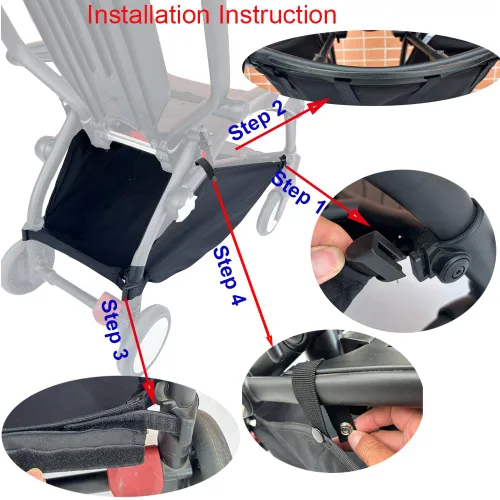 Vista 3 de Cesta de almacenamiento de repuesto para cochecito compatible con Babyzen YOYO, bolsa de compras para accesorios de cochecito