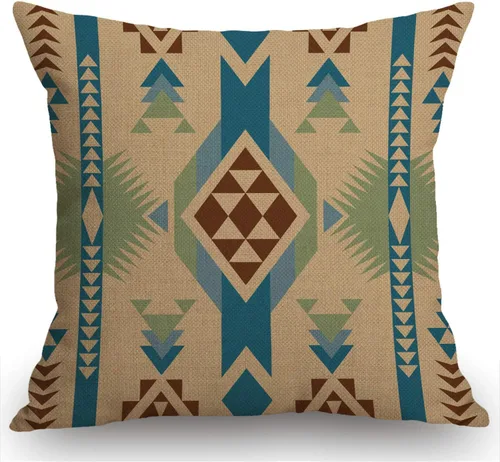 Vista 15 de Swono Funda de Almohada Decorativa con Patrón Étnico Abstracto Estampado del Suroeste Funda de Cojín Estilo Granja para Sofá Sillón 18x18 Pulgadas