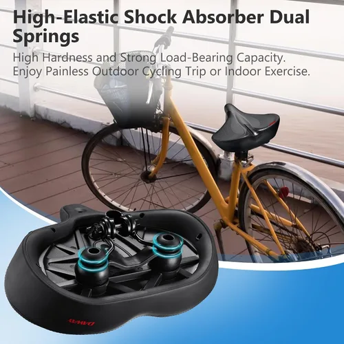 Vista 4 de DAWAY C40 Asiento de bicicleta ultra cómodo de gran tamaño, acolchado de espuma viscoelástica, asiento de bicicleta extra ancho, cojín ergonómico