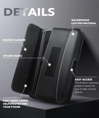Vista 4 de SUPCASE Funda para Galaxy Z Fold 6 con clip para cinturón, protección contra caídas de grado militar, funda de piel resistente al desgaste para Z