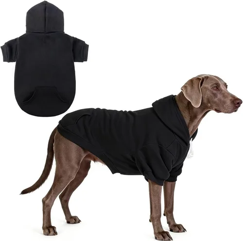 Vista 13 de KOOLTAIL Sudadera básica con capucha para perro, suave y cálida, con agujero para correa y con bolsillo, abrigo de invierno para perros, ropa