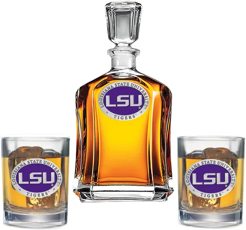 Vista 18 de Heritage Pewter Alabama Contenedor con 2 vasos combinados Contenedores de vidrio de 24 onzas con 2 vasos de agua Vidrio de peltre elaborado por