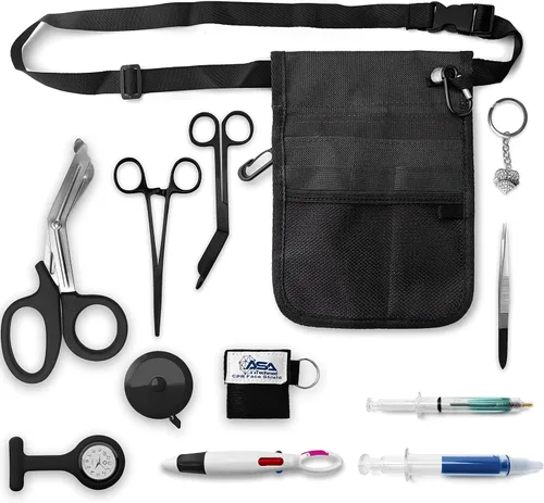 Vista 2 de ASA TECHMED Cinturón de enfermería – Kit completo de utilidad para cinturón médico, Pro Pack organizador de bolsillo bolsa de cadera para EMT, CNA