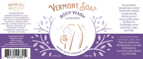 Vista 8 de VERMONT SOAP Gel de baño, gel natural con manteca de karité, gel de gel suave para hidratar y calmar la piel, jabón corporal sin fragancia