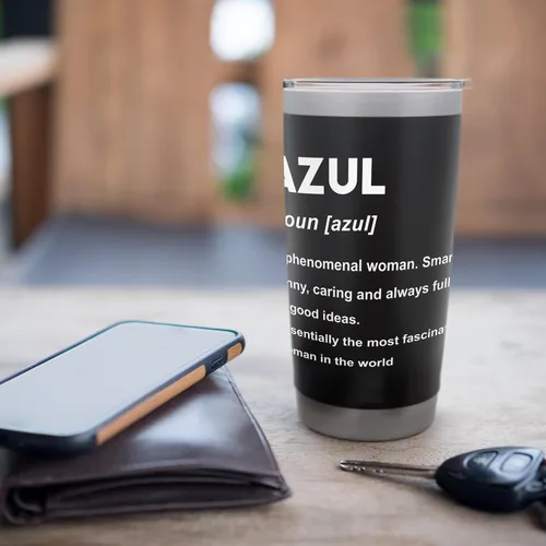 Vista 7 de Azul Name Stainless Steel Insulated Tumbler Black