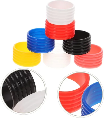 Vista 2 de INOOMP 14 bandas flexibles y de agarre para raqueta para tenis y bádminton, incluye diseño reutilizable transparente macarrón