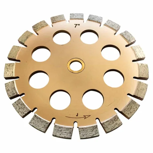 Vista 16 de Hoja de punto de inserción estilo sándwich de diamante de 4 pulgadas para extracción de juntas de mortero, ancho de segmento de doble capa de 1/4