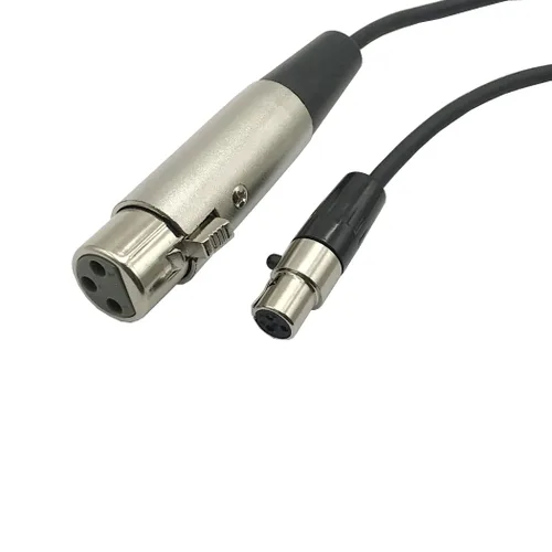 Vista 3 de Cable de micrófono Mini XLR (TA3F) de 3 pines hembra a XLR hembra (3.3 pies)