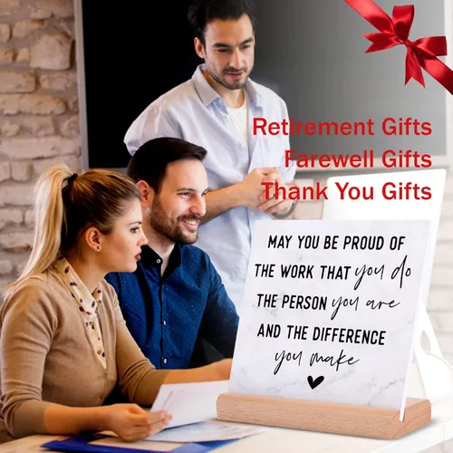 Vista 2 de Regalos para compañeros de trabajo para mujeres y hombres, regalo de oficina para compañeros de trabajo, placa inspiradora de decoración