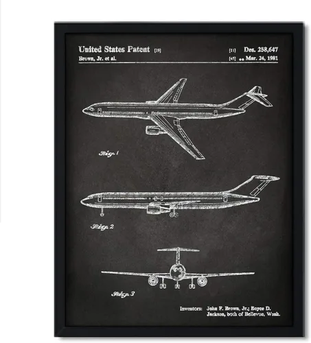 Vista 48 de Andaz Press Póster de decoración de pared con estampado de patente de pizarra, 8.5 x 11 pulgadas, aviones, trenes, automóviles, póster de patente