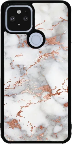 Vista 2 de Funda de goma negra de mármol oro rosa compatible con Google Pixel 10, 10 Pro, 10 Pro XL, 9a, 9 Pro, Pixel 9, Pixel 9 Pro XL, 8a, 8 Pro, 8, 7, 6