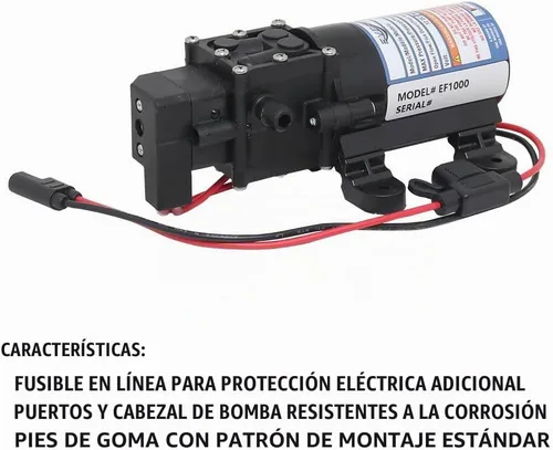 Vista 4 de Everflo EF1000-BOX - Bomba de diafragma de 12 V en caja con puertos de manguera de 3/8 pulgada, 1,0 GPM