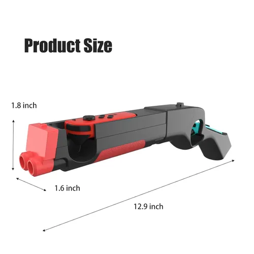 Vista 7 de HEATFUN Switch Hand Grip, controlador de juego compatible con Switch Games Wolfenstein 2 The New Colossus - Negro (paquete de 1)