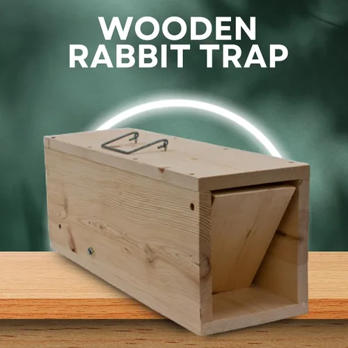Vista 3 de Trampa de madera para conejos, 24 pulgadas, caja de captura de vida humana Trampa de caja de pino de 24 pulgadas, captura de vida humana