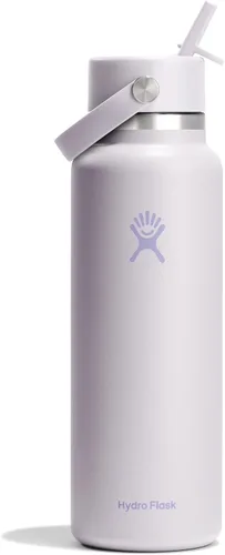 Vista 121 de Hydro Flask Botella de agua – Acero inoxidable aislado – Tapa flexible con popote de boca ancha, antiderrames, a prueba de fugas y recargable