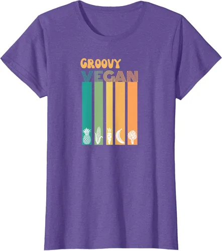 Vista 27 de Groovy Vegan Retro Vintage Cool Veggies 70 80 Flower Power Camiseta, Negro