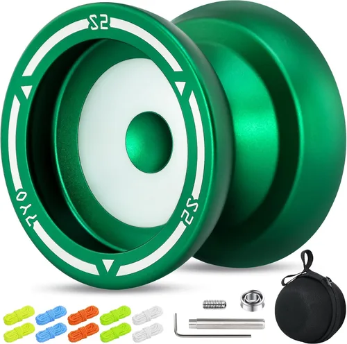 Vista 11 de Yoyo profesional S2 para niños y adultos, Yo Yo Yo de metal sensible Yoyo que no responde, yoyo de doble propósito + rodamiento KK + 10 cuerdas +
