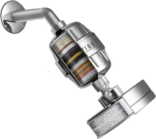 Vista 2 de Urbanvibe Juego de cabezal de ducha filtrado de lujo de 20+3 etapas para agua dura, elimina el cloro y las sustancias nocivas, filtro de cabezal