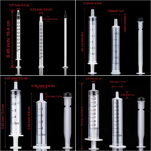 Vista 3 de 20 jeringas de plástico de 0.0 fl oz, 0.1 fl oz, 0.2 fl oz, 0.3 fl oz con medición, múltiples usos, herramientas de jeringa de medición para medir