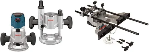 Vista 9 de Bosch MRC23EVSK Router combinado – 15 Amp 2.3 caballos de fuerza con cable de velocidad variable combinación de inmersión y base fija Router Kit