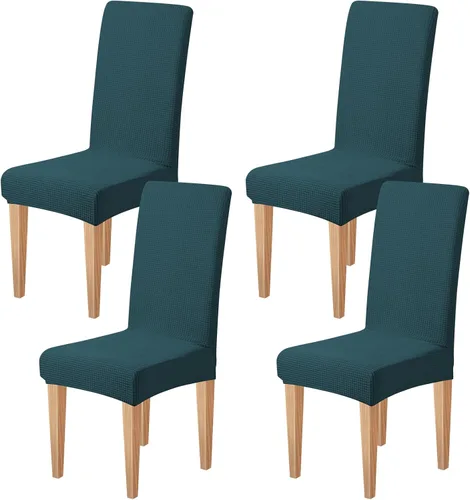 Vista 27 de Dioxide Fundas de Silla de Alto Estirar para Sillas de Comedor, Juego de Fundas de Silla de Comedor Lavables de 4, Fundas de Asiento de Silla
