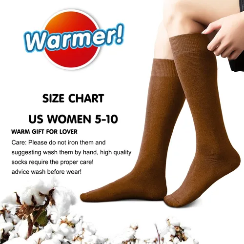 Vista 7 de Refeel 5 Pairs Knee High Socks for Women Boot Black Long Thick Warm Winter Socks Support For Hiking,Work