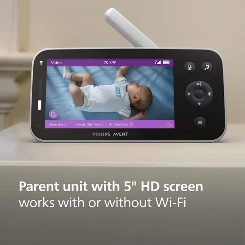 Vista 5 de Philips Avent Monitor de bebé conectado premium, cámara de 1080p, pantalla