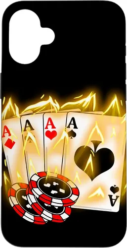 Vista 23 de Burning Four Aces Poker Cool Quad Aces Poker Player Gift Case for iPhone 17