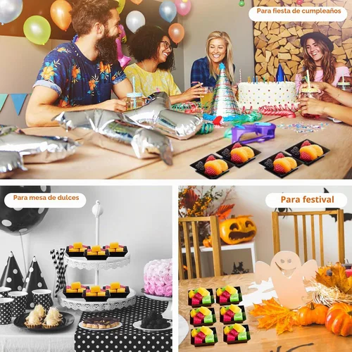 Vista 6 de 200 Piezas Platos Cuadrados Mini para Postre de 2.5 x 2.5 Pulgadas Platos Desechables para Aperitivos Platos Pequeños de Plástico Transparente