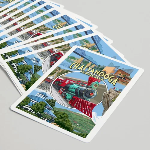 Vista 5 de Lantern Press Chattanooga, Tennessee, escenas de montaje (52 cartas de juego, baraja de cartas de tamaño póquer con comodines)