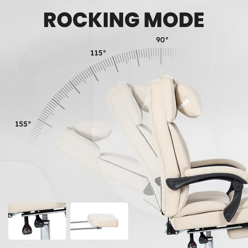 Vista 4 de Swivel Computer,Upholstered Velvet Office Chair,Big and Tall Executive Chair with Footrest Removable Headrest,High Back Ergonomic Computer Desk for
