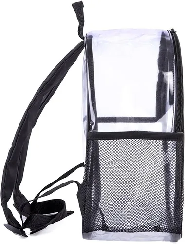 Vista 5 de Mini mochila transparente aprobada para estadios mochila transparente resistente para conciertos viajes de seguridad y estadio Negro 126-Mini