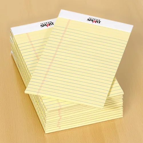 Vista 2 de School Smart Bloc de notas jurídicas junior, 5 x 8 pulgadas, 50 hojas cada una, canario, paquete de 12