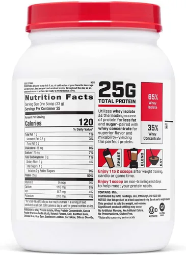 Vista 2 de GNC Pro Performance 100% Proteína de Suero en Polvo 2.0, Absorción Rápida para Fuerza Muscular y Recuperación, Chocolate, 25 Porciones